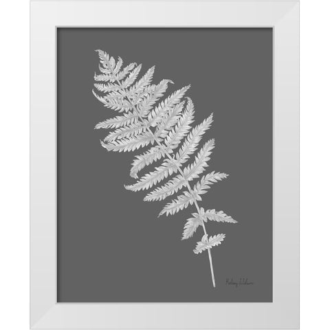 Neutral Fern on grey I White Modern Wood Framed Art Print by Wilson, Kelsey