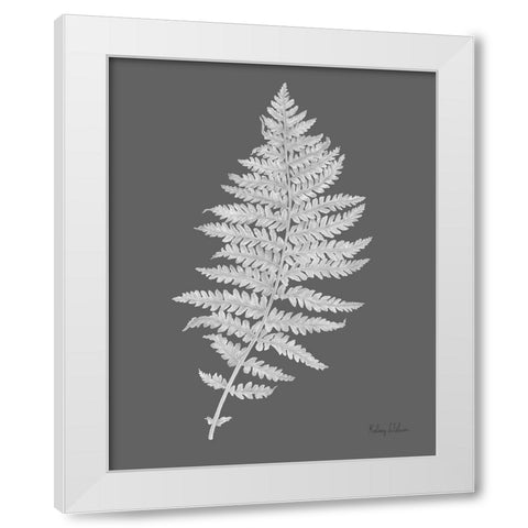 Neutral Fern on grey II White Modern Wood Framed Art Print by Wilson, Kelsey