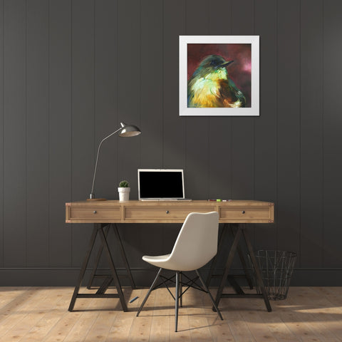 Field Birds I White Modern Wood Framed Art Print by Smith, Kim