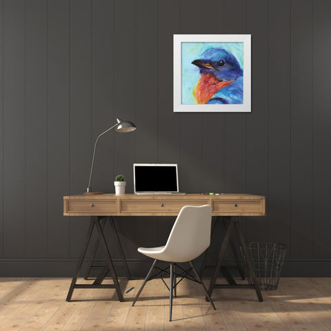 Field Birds II White Modern Wood Framed Art Print by Smith, Kim