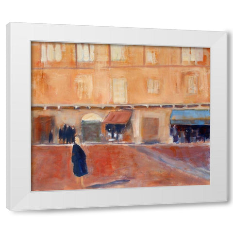Alone in the Piazza White Modern Wood Framed Art Print by Marie, Susanne