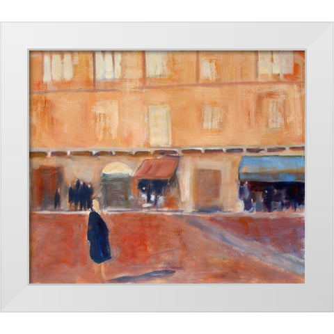 Alone in the Piazza White Modern Wood Framed Art Print by Marie, Susanne