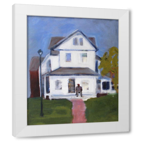 Figure with White House White Modern Wood Framed Art Print by Marie, Susanne