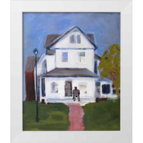 Figure with White House White Modern Wood Framed Art Print by Marie, Susanne