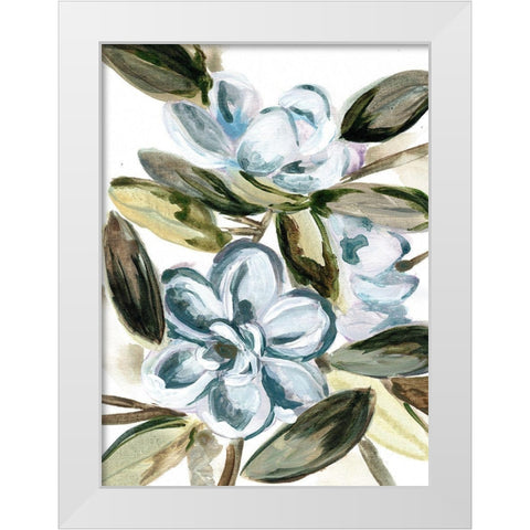 Blue Garden White Modern Wood Framed Art Print by Chapman, Marcy