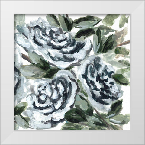 Shadowed Blue Roses II White Modern Wood Framed Art Print by Chapman, Marcy
