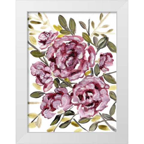 Gentle Roses White Modern Wood Framed Art Print by Chapman, Marcy