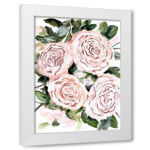 Gentle Roses Pink White Modern Wood Framed Art Print by Chapman, Marcy