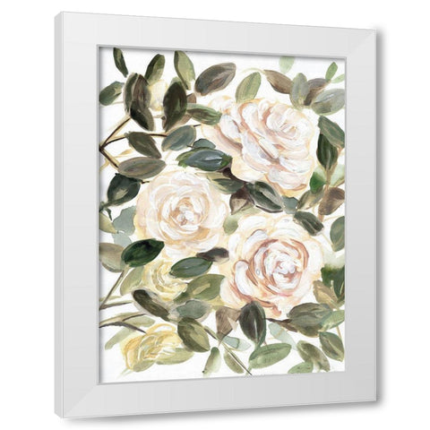 Gentle Roses Yellow I White Modern Wood Framed Art Print by Chapman, Marcy