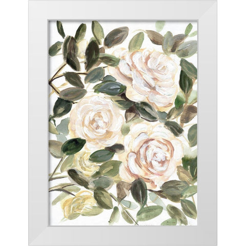 Gentle Roses Yellow I White Modern Wood Framed Art Print by Chapman, Marcy