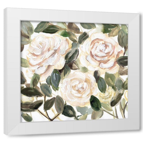 Gentle Roses Yellow II White Modern Wood Framed Art Print by Chapman, Marcy