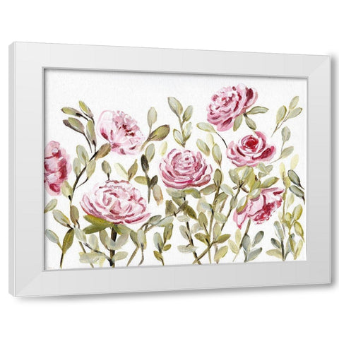Gentle Rosegarden Pink White Modern Wood Framed Art Print by Chapman, Marcy