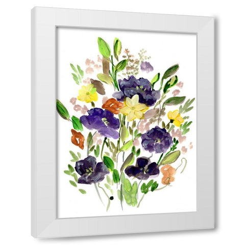 Purple Spring Bunch I White Modern Wood Framed Art Print by Chapman, Marcy