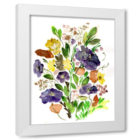 Purple Spring Bunch II White Modern Wood Framed Art Print by Chapman, Marcy