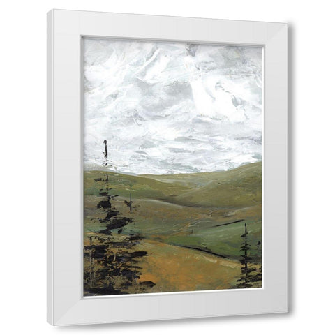 Evergreen White Modern Wood Framed Art Print by Chapman, Marcy