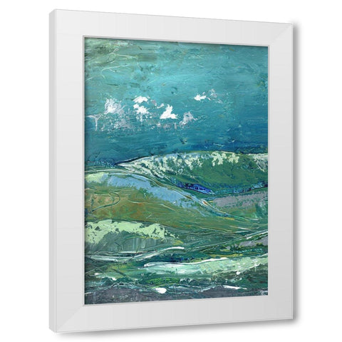 Blue Mountainscape I White Modern Wood Framed Art Print by Chapman, Marcy