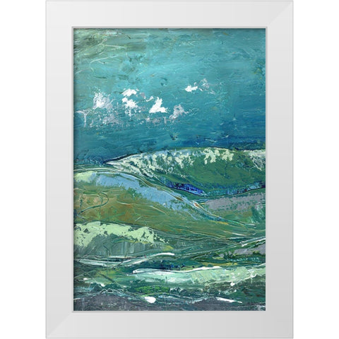 Blue Mountainscape I White Modern Wood Framed Art Print by Chapman, Marcy