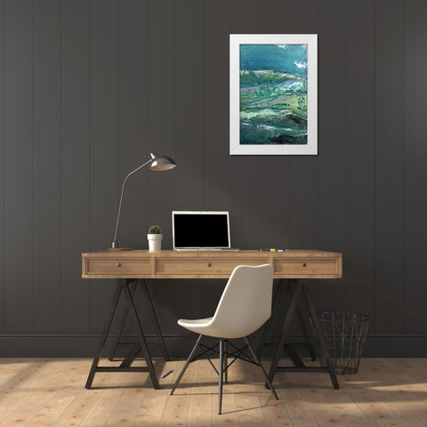 Blue Mountainscape II White Modern Wood Framed Art Print by Chapman, Marcy