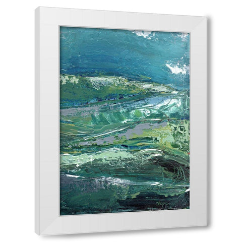 Blue Mountainscape II White Modern Wood Framed Art Print by Chapman, Marcy