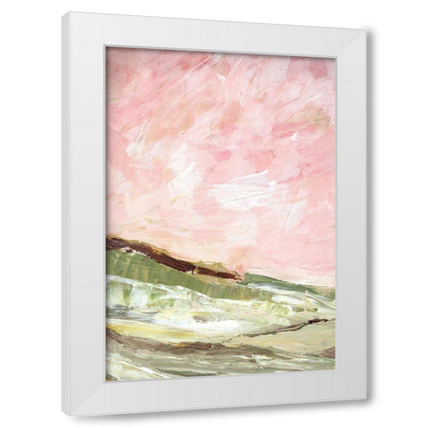 Green and Pink Hills I White Modern Wood Framed Art Print by Chapman, Marcy
