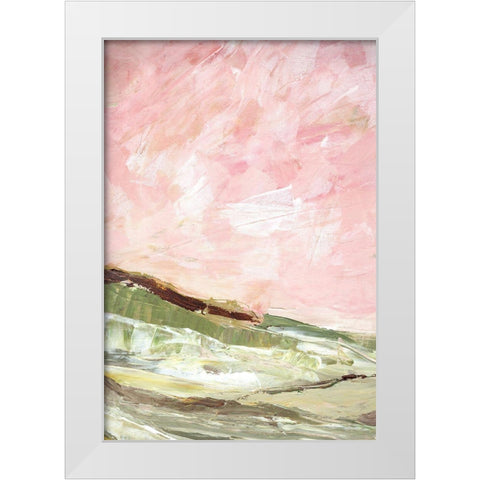 Green and Pink Hills I White Modern Wood Framed Art Print by Chapman, Marcy