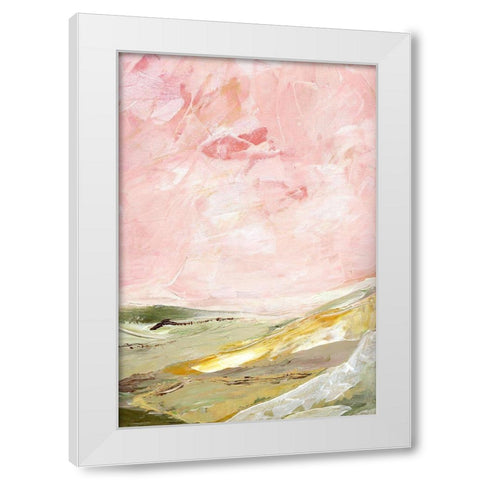 Green and Pink Hills II White Modern Wood Framed Art Print by Chapman, Marcy