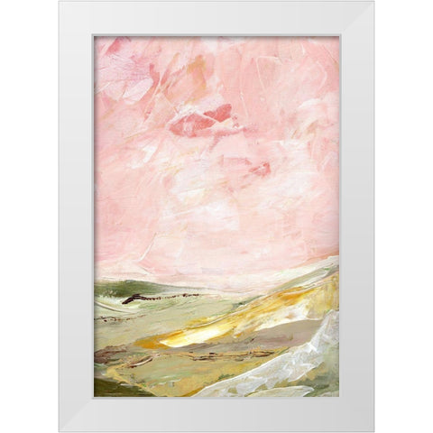 Green and Pink Hills II White Modern Wood Framed Art Print by Chapman, Marcy