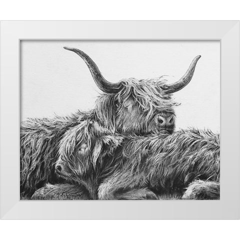 My Highland V White Modern Wood Framed Art Print by Cusson, Marie Elaine