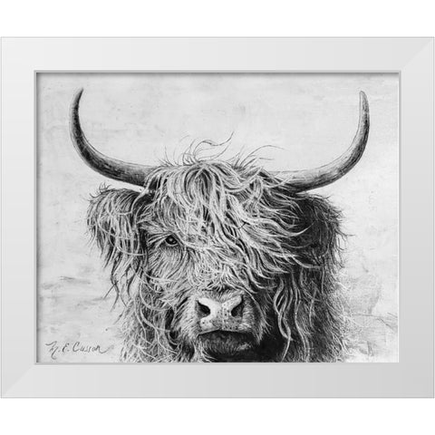 Highland in the Wind I White Modern Wood Framed Art Print by Cusson, Marie Elaine
