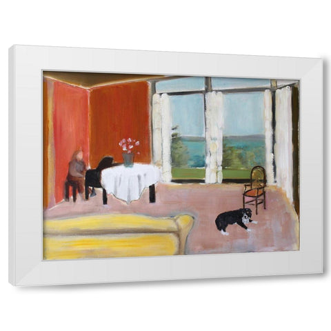 Late Afternoon White Modern Wood Framed Art Print by Marie, Susanne