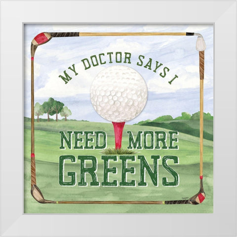 Golf Days I-More Greens White Modern Wood Framed Art Print by Reed, Tara