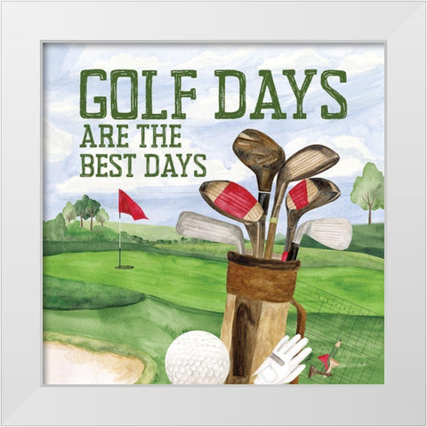 Golf Days II-Best Days White Modern Wood Framed Art Print by Reed, Tara