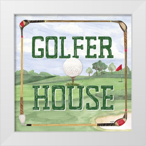 Golf Days IV-Golfer House White Modern Wood Framed Art Print by Reed, Tara