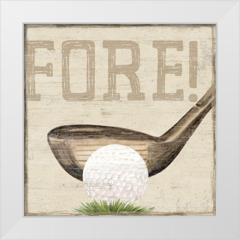 Golf Days V-Fore! White Modern Wood Framed Art Print by Reed, Tara