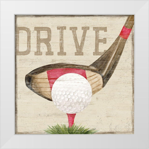 Golf Days VIII-Drive White Modern Wood Framed Art Print by Reed, Tara