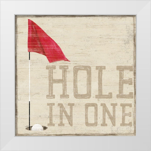 Golf Days IX-Hole in One White Modern Wood Framed Art Print by Reed, Tara