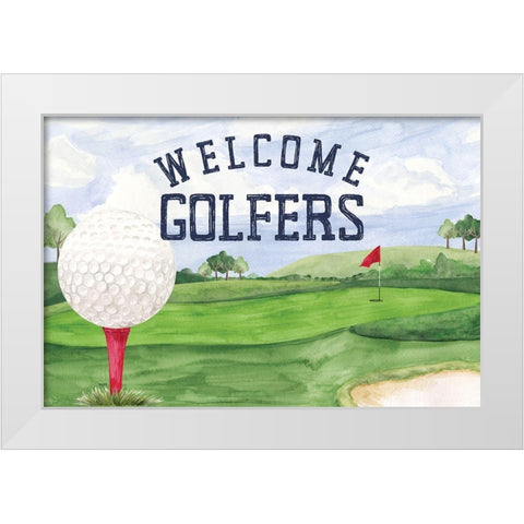 Golf Days landscape I-Welcome White Modern Wood Framed Art Print by Reed, Tara