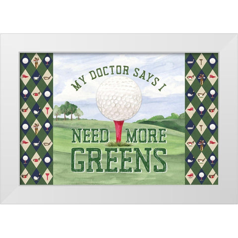 Golf Days landscape III-More Greens White Modern Wood Framed Art Print by Reed, Tara