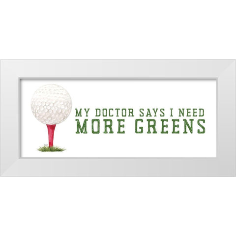 Golf Days panel II-More Greens White Modern Wood Framed Art Print by Reed, Tara