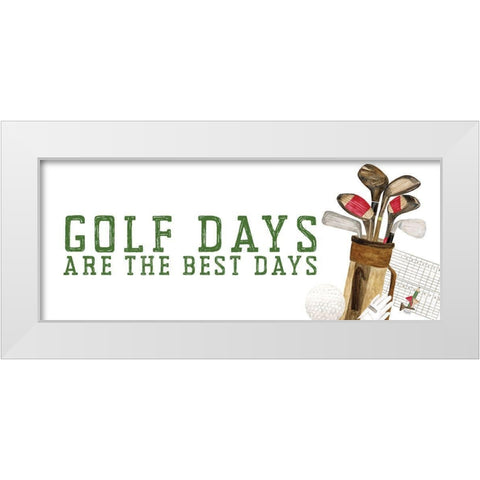 Golf Days panel III-Best Days White Modern Wood Framed Art Print by Reed, Tara