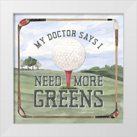 Golf Days neutral I-More Greens White Modern Wood Framed Art Print by Reed, Tara