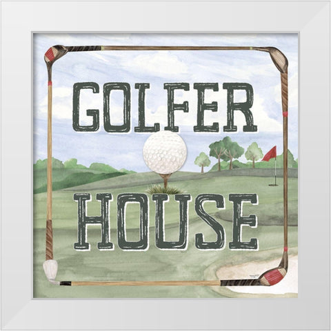 Golf Days neutral IV-Golfer House White Modern Wood Framed Art Print by Reed, Tara