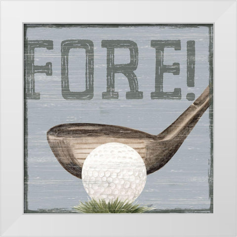 Golf Days neutral V-Fore! White Modern Wood Framed Art Print by Reed, Tara