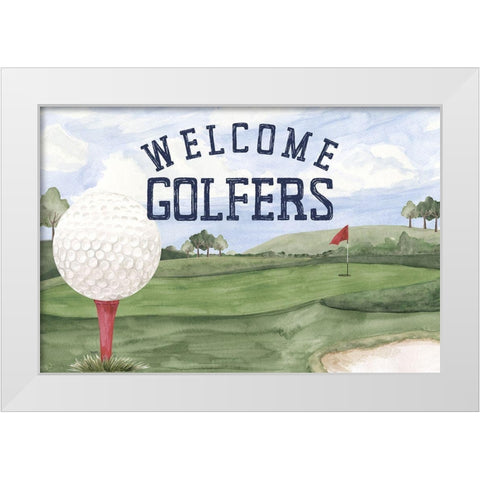 Golf Days neutral landscape I-Welcome White Modern Wood Framed Art Print by Reed, Tara