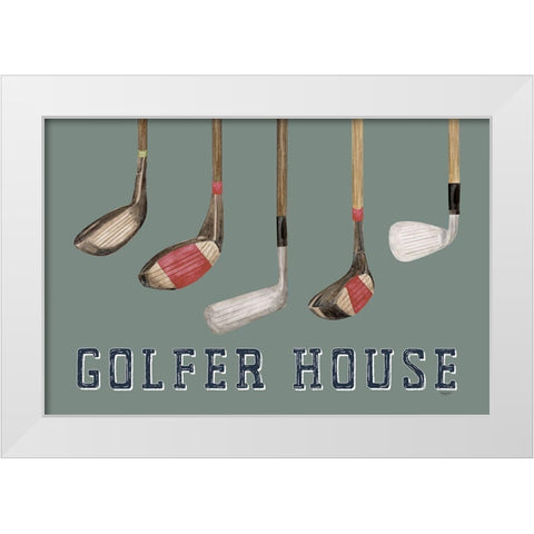 Golf Days neutral landscape II-Golfer House White Modern Wood Framed Art Print by Reed, Tara