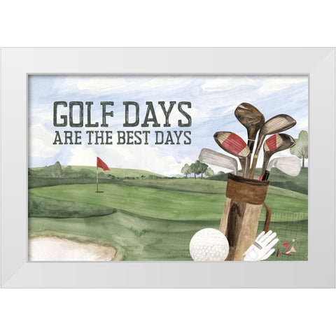 Golf Days neutral landscape IV-Best Days White Modern Wood Framed Art Print by Reed, Tara