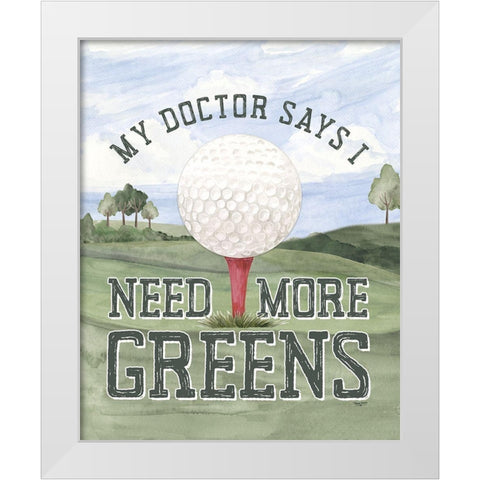 Golf Days neutral portrait I-More Greens White Modern Wood Framed Art Print by Reed, Tara