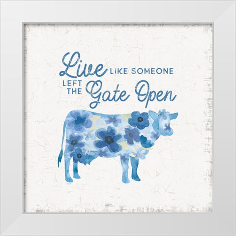 Country Cottage Field V flowers White Modern Wood Framed Art Print by Reed, Tara