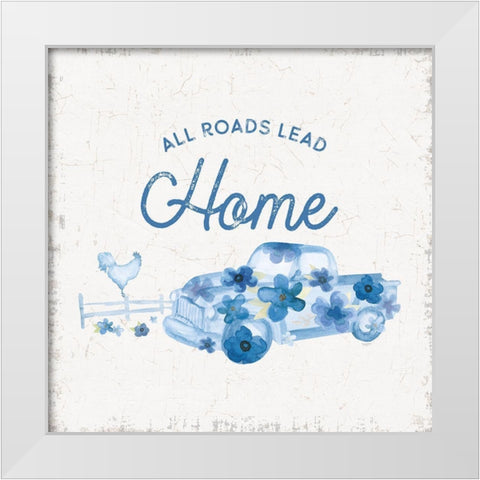 Country Cottage Field VII flowers White Modern Wood Framed Art Print by Reed, Tara