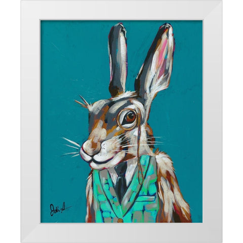 Spy Animals III-Riddler Rabbit White Modern Wood Framed Art Print by Augustine, Jodi
